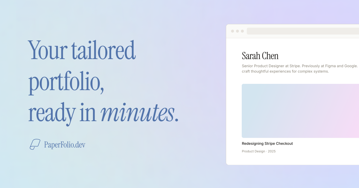 PaperFolio — Portfolio Builder for Designers